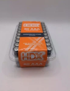 HDX Alkaline AAA Batteries - 60 Count Pack Expires December 2033 - Picture 1 of 3