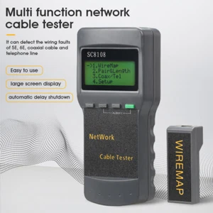 SC8108 Portable LCD Network Tester Meter LAN Phone Cable Tester LCD Display - Picture 1 of 6