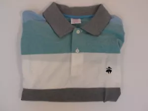 BROOKS BROTHERS Herren Poloshirt grün blau weiß gestreift Kurzarm Piqué Gr. L - Bild 1 von 6