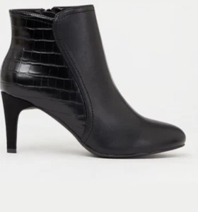 Debenhams UK 4 Riddick Black Faux Leather Riddick Stiletto Heel RRP £42 - Picture 1 of 5