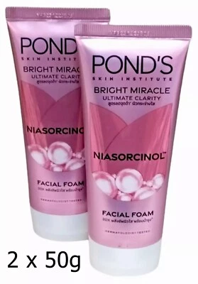 2 x 50g Pond's Bright Miracle Ultimate Clarity Niasorcinol Foam Cleanser - Image 1 of 3