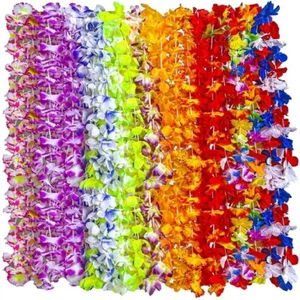 50pcs, Luau Birthday Party Decorations, Hawaiian Necklace Silk Flower leis Party - Picture 1 of 8