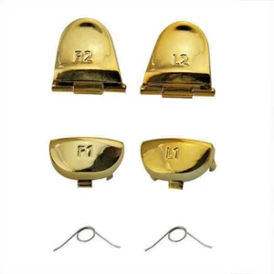 For PS4 Controller 1st Gen Replacement R1 L1 R2 L2 Gold Chrome Trigger Buttons   - Picture 1 of 7