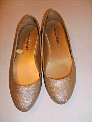American Eagle EE. UU. Talla 7,5 Dorado Sin Cordones Brillo/Brillo Planos Foto 1 de 4