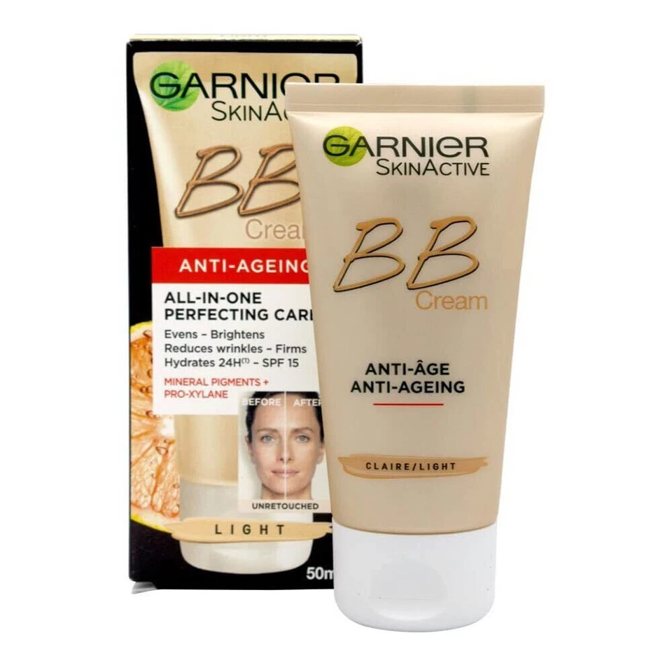 X2 Garnier BB Cream Anti Ageing Light Tinted Moisturiser SPF 15 50ml