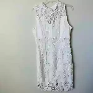 Main Strip White Lace Dress Sz L NWT B-LB - Picture 1 of 4