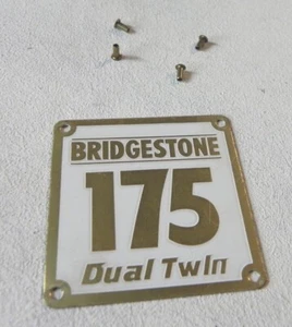 Bridgestone 175 DT. Dual Twin   emblem   NEW   NOS with correct rivets 6815-8000 - Picture 1 of 1