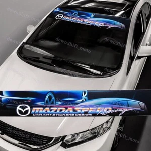 Front Windshield Premium non-fading Vinyl For Mazda Speed Banner Decal Sticker - Picture 1 of 5