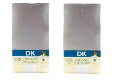DK GLOVESHEET DK Bio Gots Handschuhe Laken für Next2me Lullago Kinderbett Spannbettlaken grau 2 Stück 83x50