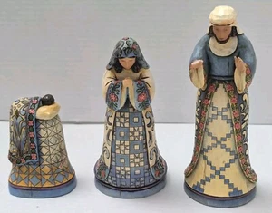 2007 Jim Shore "A Saviour Is Born" blau Heilige Familie Figuren Krippe LESEN  - Bild 1 von 10