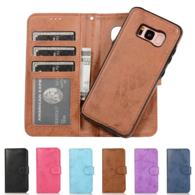 Removable Leather Wallet Case Card Flip Cover for Samsung Galaxy S10e/S10/S9/S8+ - Image 1 of 4