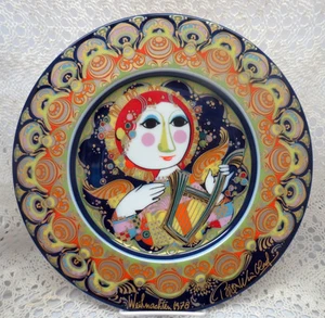 BJORN WIINBLAD SIGNED CHRISTMAS PLATE ANGEL WITH HARP MADE BY ROSENTHAL 1978 - Picture 1 of 8