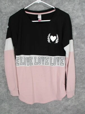 Top para mujer No Boundaries mediano acanalado cuello redondo puño bloque de color logotipo rosa Foto 1 de 4