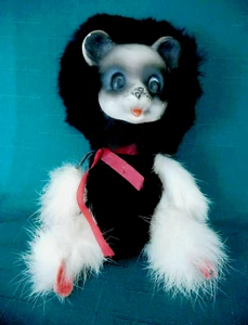 Vintage Gelenk Echtfell Stinktier Tier Kleinspielzeug - Bild 1 von 3