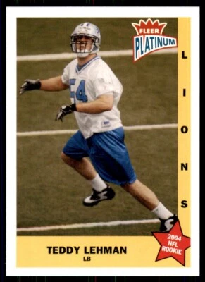 2004 Fleer Platinum Rookie #173 Teddy Lehman /999 Detroit Lions Football Card RC - Image 1 of 2