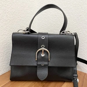 HENRI BENDEL Black Riverside Top Handle Satchel Bag Crossbody Purse Bag EUC - Picture 1 of 22