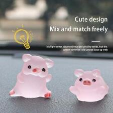 Kawaii Mini Resin Cartoon Pig Miniatures Terrarium Home Figurines J0W3