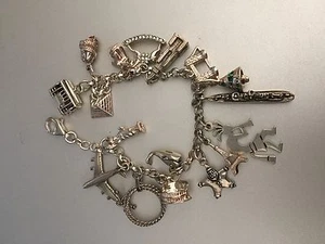 Vintage BETTELARMBAND - Silber - 18 CHARMS -- Attraktiv Retro - Versand so schnell wie möglich - Bild 1 von 8