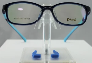 KOKOXILI P2287 C327 Kids Flexible Rubber Navy/ Blue Frame Clear Lens Eyeglasses - Picture 1 of 8