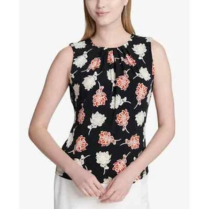 Canotta donna Calvin Klein collo plissettato carriera conchiglia stampa floreale taglia M - Foto 1 di 12