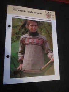 KNITTING PATTERN GIRLS AND BOYS NORWEGIAN-STYLE SWEATER **MUST SEE ** - Picture 1 of 1