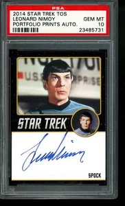 2014 Star Trek Portfolio Impresiones Leonard Nimoy Spok LE Autógrafo PSA 10 Automático - Imagen 1 de 2
