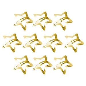 10 Gold Star Hair Clips Cute Snap Barrettes for Girls Women Kids - Picture 1 of 9