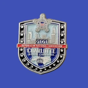 USSS Charlotte NC Republican National Convention RNC 2020 Trump Hat / Lapel Pin - Picture 1 of 2