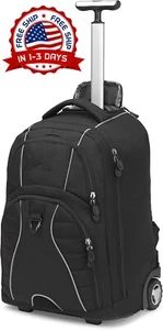 Mochila Negra Con Ruedas Calidad Para Viajar Y Escuela Escolar NUEVO US 2025 - Picture 1 of 8