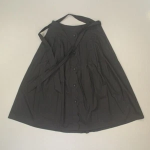 Talbots Womens Poplin Scallop Midi Skirt Sz 2 Black Pleated Button-up VN5084 NWT - Picture 1 of 7