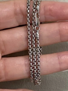 Sterling Silber 925 massiv quadratisch Rolo Kette 2,7 mm breit 14,05 Gramm 18" Italien - Bild 1 von 8