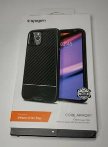 Spigen Core Armor Design Case für iPhone 12 Pro Max 6,7" mattschwarz - Bild 1 von 4