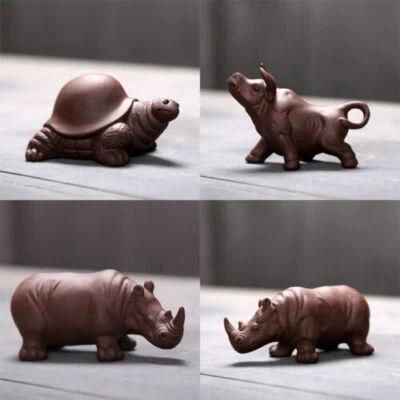Encantadora mascota de té china yixing zisha adorno de arcilla púrpura juego de té tortuga buey nueva Foto 1 de 4