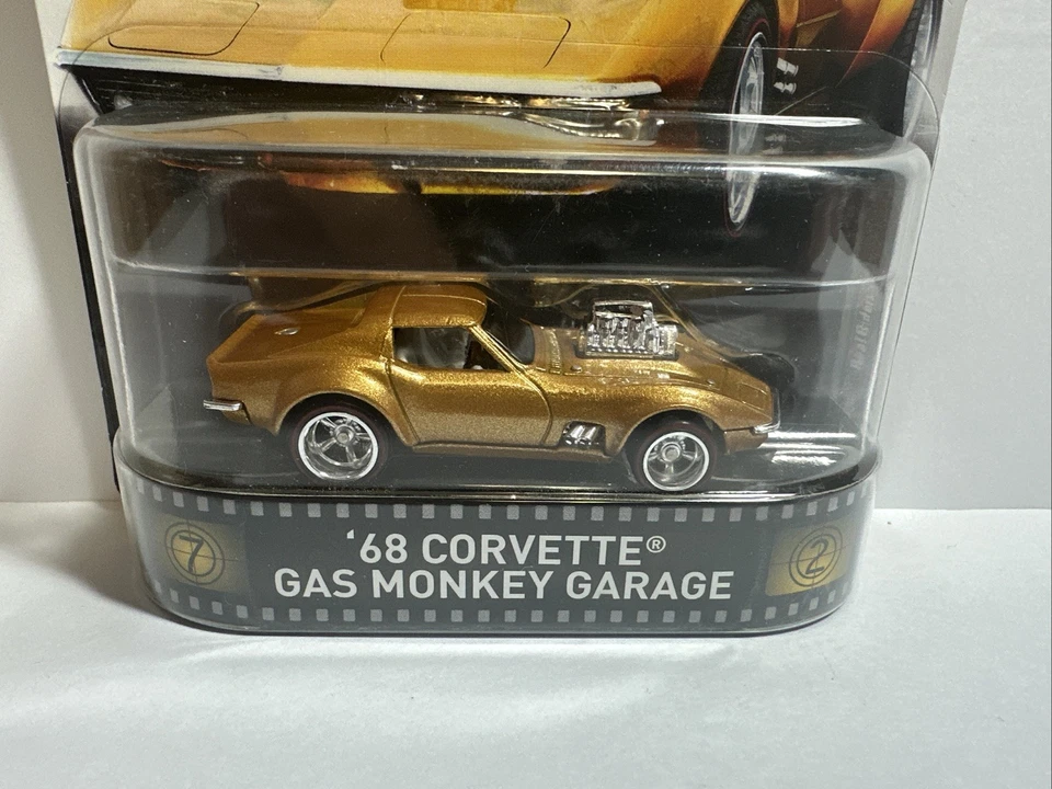 2018 Hot Wheels 50th Retro Entertainment Gas Monkey Garage Gold 1968 Corvette