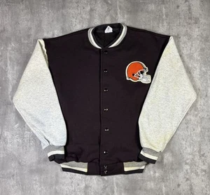 Vintage Cleveland Browns Sweatshirt Majestic Snap Button Down Embroidered NFL  - Picture 1 of 19