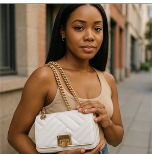 Michael Kors Vivianne gesteppte Leder Schultertasche Umhängetasche Handtasche Einzelhandel 398 $ - Bild 1 von 15