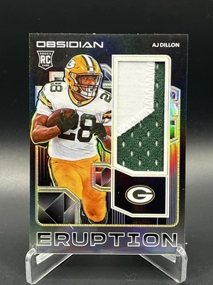 2020 Panini Obsidian Eruption AJ Dillon Rookie 2 Color Patch /25 Packers - Image 1 of 4