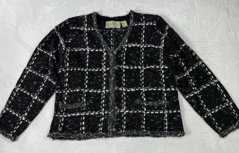 Варианты дизайна PHILIP JANE GORDON кардиган свитер средний черный серый шелк шерсти - Изображение 1 из 4