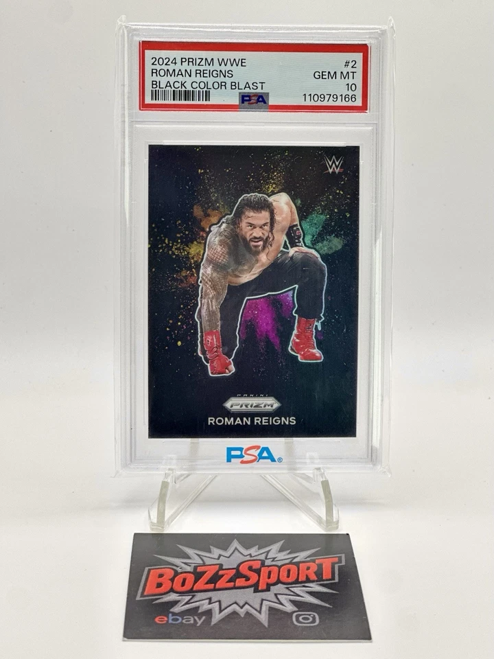 PANINI PRIZM WWE 2024 - REINADOS ROMANOS - EXPLOSIÓN DE COLOR NEGRO SSP PSA 10 Foto 1 de 1