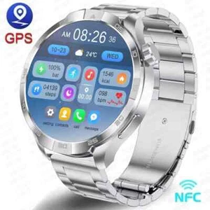 Silver Steel Wearable Technology: Pro+ GPS NFC Smart Watch For Men - Picture 1 of 4