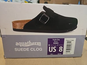 *Neu im Karton* Aquatherm Damen Wildleder Clog (schwarz, 8) - Bild 1 von 9