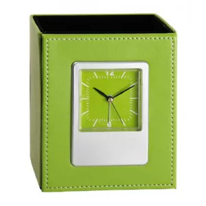 Stifteköcher Stiftehalter mit Elegant Analog Uhr Tischuhr Stifteständer Alarm - Bild 1 von 1