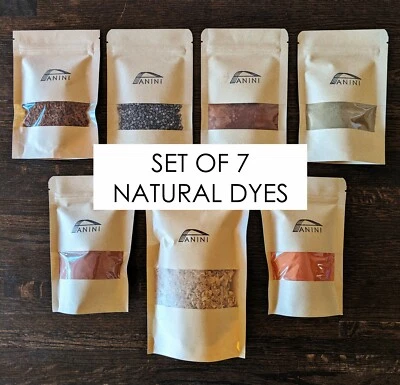 7 All Natural Dyes - Annatto-Cochineal-Cutch-Henna-Madder-Osage-Red Sandalwood - Image 1 of 4
