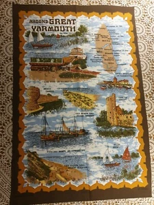  Large New Vintage Vista Around Great Yarmouth Tourist Tea Towel Gift - Picture 1 of 4
