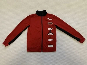Nike Air Jordan Track Jacket Youth Boys Small 8-10 Yrs Red Full Zip Logo Stripe - Picture 1 of 4