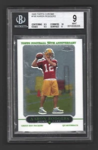 Aaron Rodgers PACKERS 2005 Topps Chrome #190 Rookie card Rc BGS 9 Mint X335 - Picture 1 of 2