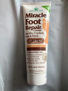 Miracle Foot Repair Cream, 8 oz Repairs Dry Cracked Heels and Feet Diabetic aloe - Picture 1 of 1