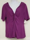 Kate Hill Shirt Teaberry Purple Knit Top NWTS Plus Size Spa Separates 2X MSRP 60