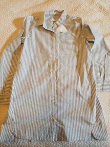 Women’s J. Jill Shirt SZ Xs Button Up Long Sleeve blue striped NWT with pockets - Picture 1 of 5