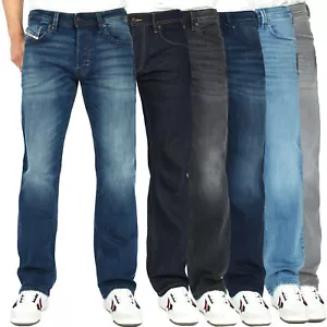 Diesel Larkee-X - Mens Regular Straight Fit Jeans - Black, Blue, Grey - Afbeelding 1 van 19